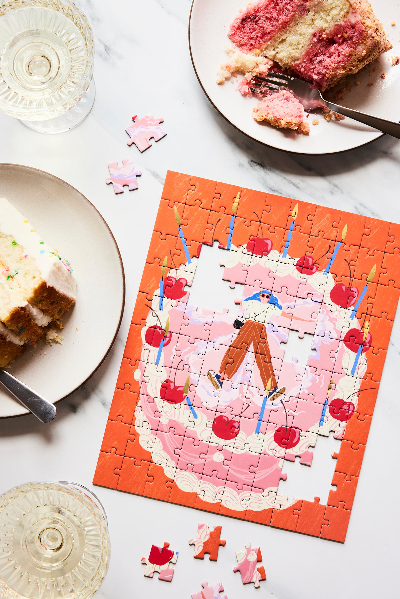 Cake Angel 100 Piece Mini Puzzle by Ordinary Habit and eating cake!