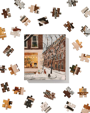 Coffee in the West Village 100 Piece Mini Puzzle by Ordinary Habit with pieces
