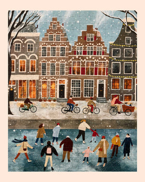 Snow Day in Amsterdam 500 Piece Puzzle by Ordinary Habit overhead