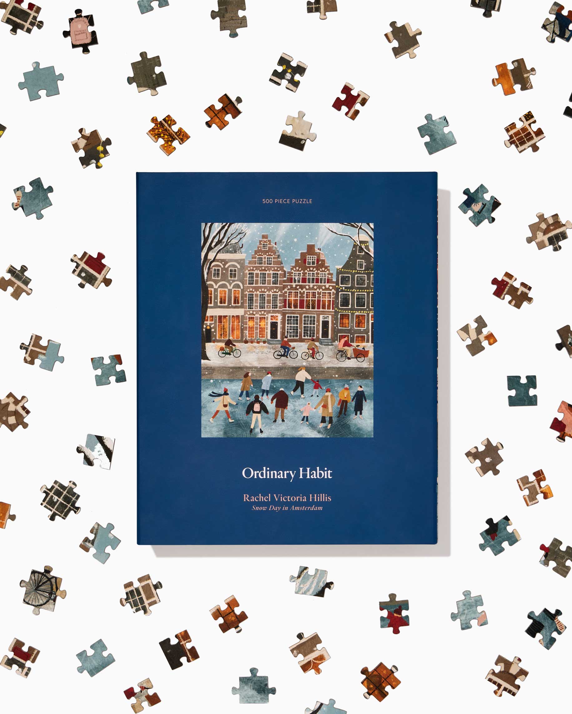 Snow Day in Amsterdam 500 Piece Puzzle by Ordinary Habit with pieces