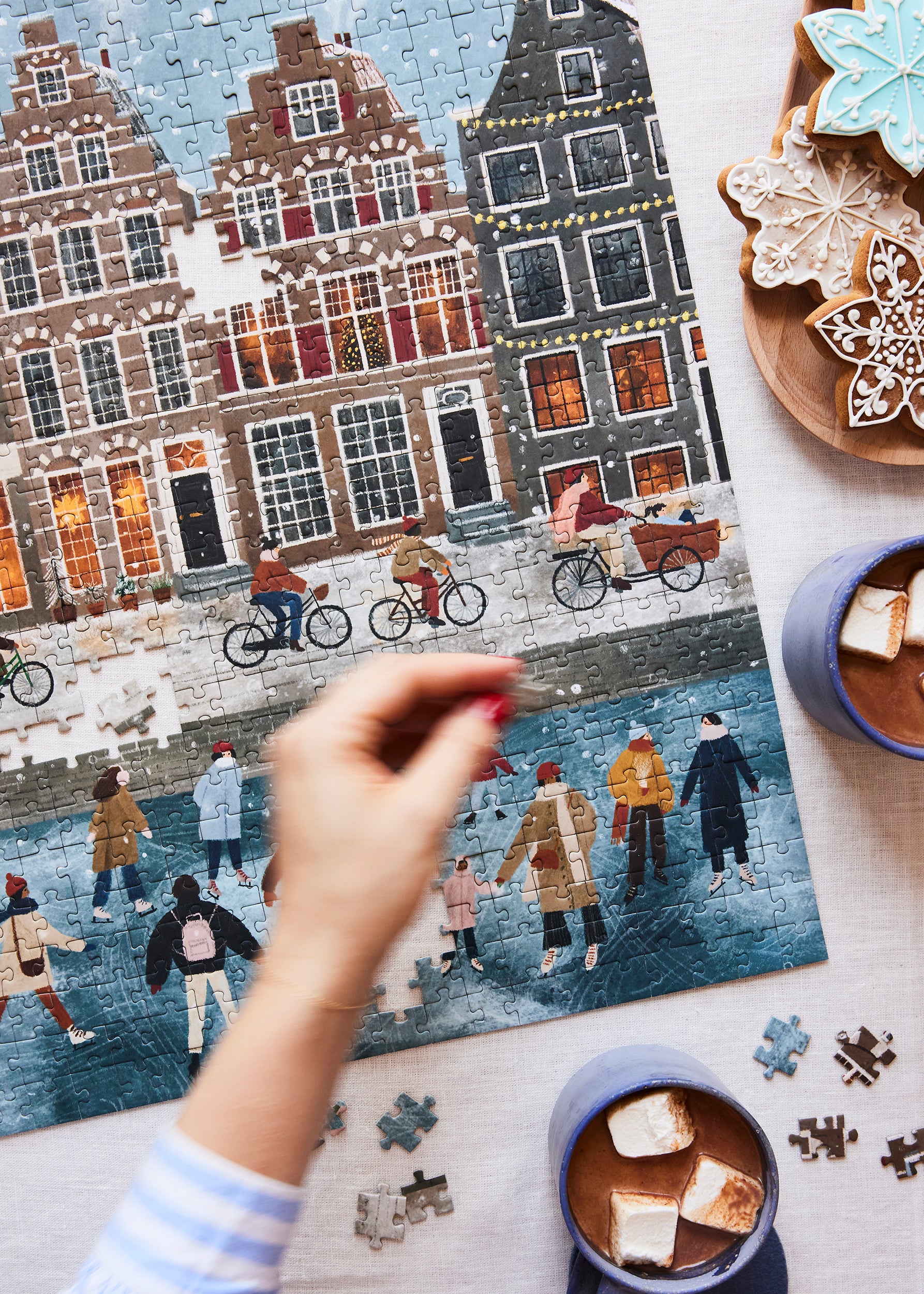 Snow Day in Amsterdam 500 Piece Puzzle by Ordinary Habit in action