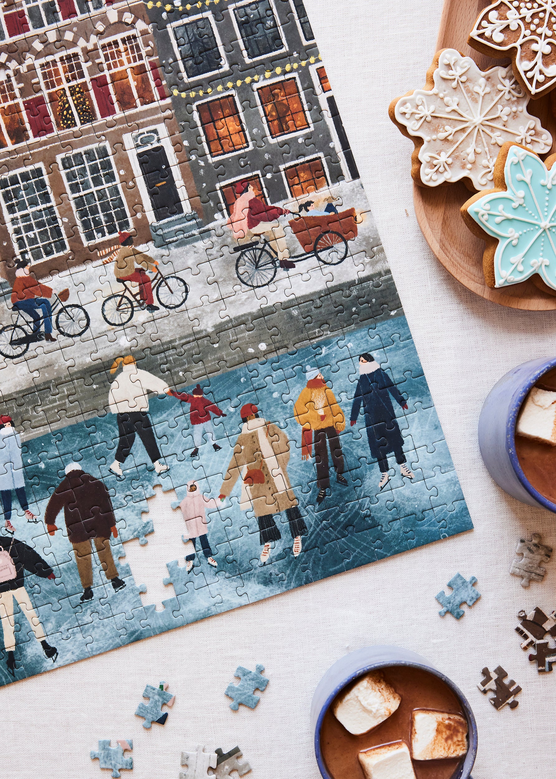 Snow Day in Amsterdam 500 Piece Puzzle by Ordinary Habit detail