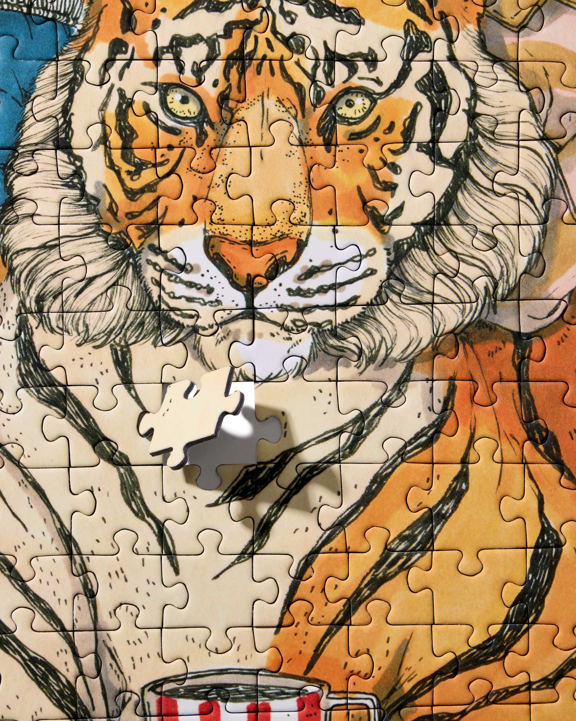 Wild Comfort 1000 Piece Puzzle by Ordinary Habit close up pieces