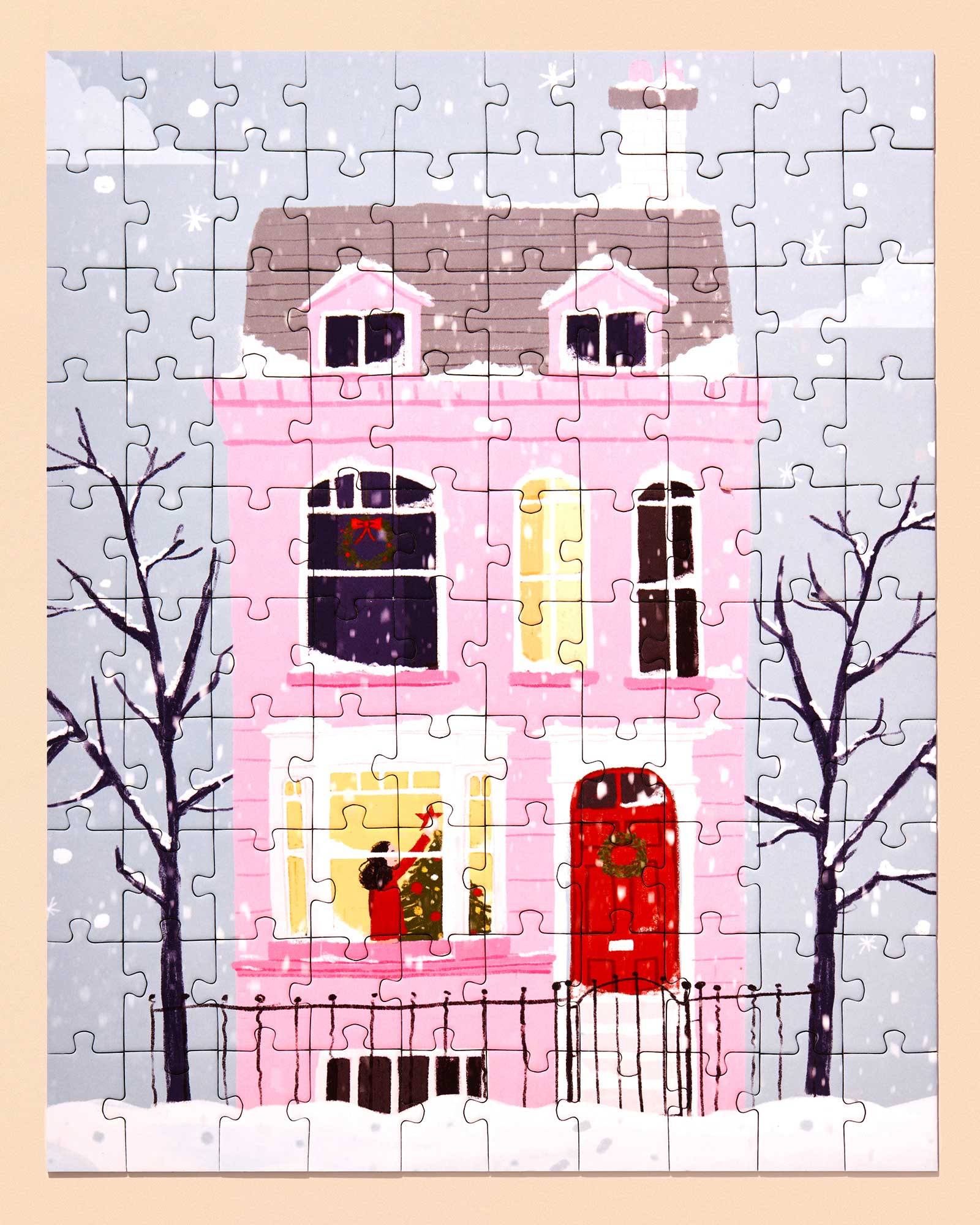 Christmas Pink House Puzzle by Maja Tomljanovic - Ordinary Habit